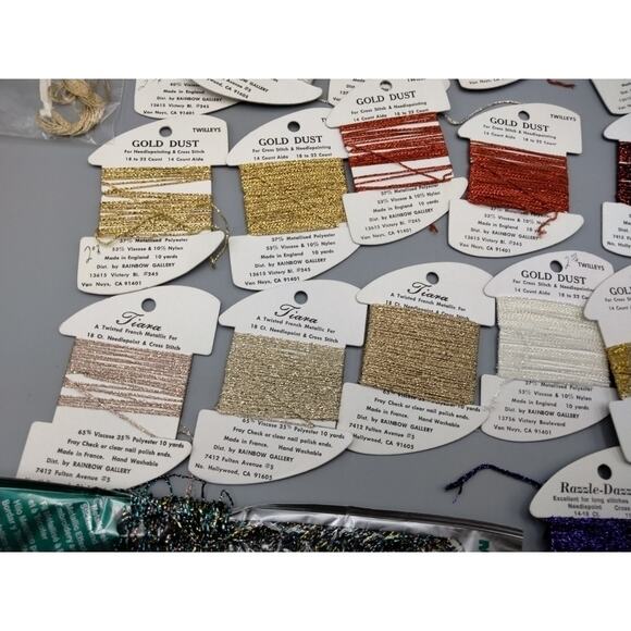 26x Rainbow Gallery Thread Lot Gold Dust Fingerling Tiara Needlepoint Thread - Picture 7 of 8